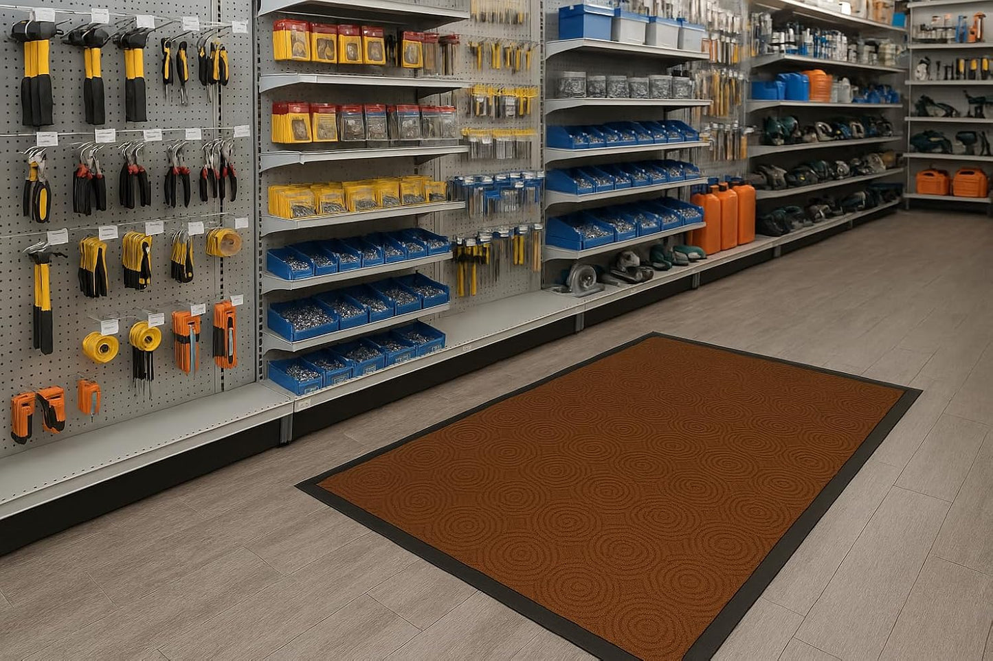 Guardian WGS020304 2' x 3' Indoor/Outdoor Wiper Scraper Floor Mat, Water Guard Spiral Pattern, Rubber Reinforced Ridges Withstand High Traffic, Charcoal