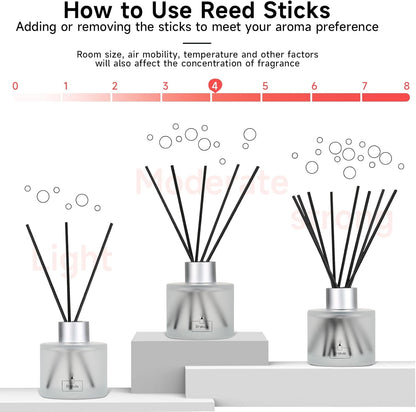 Brakula Reed Diffuser Set, 100ml Black Vanilla Scented Oil Diffuser for Bathroom, Home Fragrance for Living Room, Office
