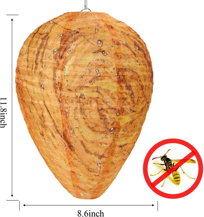 DECYOOL 8 Pack Paper Wasp Nest Decoy Hanging Wasp Deterrent for Wasps Hornets Yellow Jackets