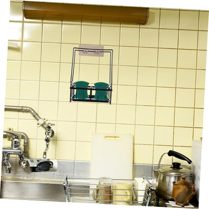 IMIKEYA Wall-mounted Sponge Holder Draining Rack for Kitchen Convenient Shelf for Sponges Dishcloths and Cleaning Tools Easy Installation Space-saving Design White
