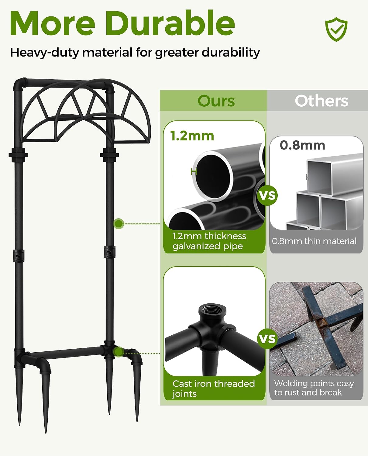 LAND·VOI Freestanding Garden Water Hose Storage Holder Stand for Outside, 160-Ft Hose Heavy Duty Metal Hanger Reel Organizer Outdoor Yard Lawn, Standing Keeper Rack with Ground Stake, Black GHH01B