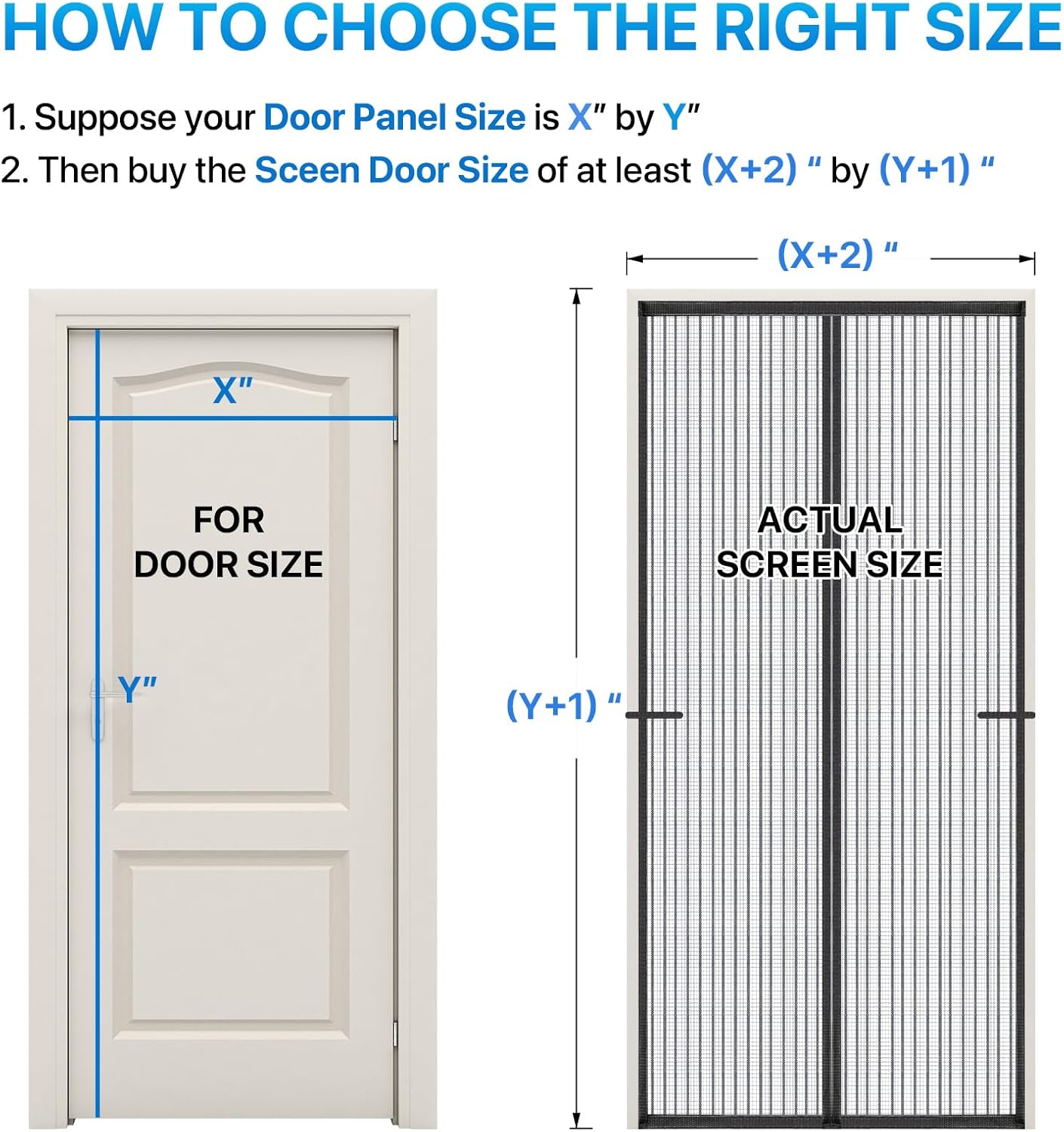 Heavy Duty Door Screen Magnetic Closure, LOVIGA Thickened Fiberglass Screen Door Mesh, Self Sealing, Tear Resistant, Easy Assemble, Fine Mesh Keep Bugs Out Fit Door Size 36 Inch X 82 Inch