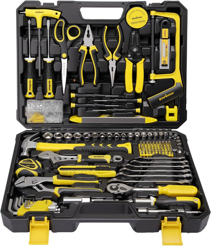 ENVENTOR Home Tool Kit, Basic Household Auto Repair Tool Set with Toolbox Storage Case, General Household Tool Kit for Men Women Home Maintenance, DIY Projects, 90 PCS General Hand Tools Kit