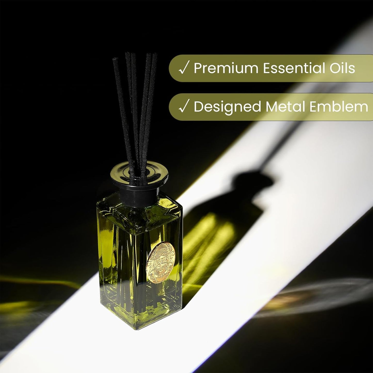 M&SENSE 6.3 oz Large Reed Diffuser Set | Lime+Basil Scent Oil Diffuser with Sticks | Hotel Collection Non-Toxic Home Fragrance |for Bedroom Bathroom Living Room - Colors B