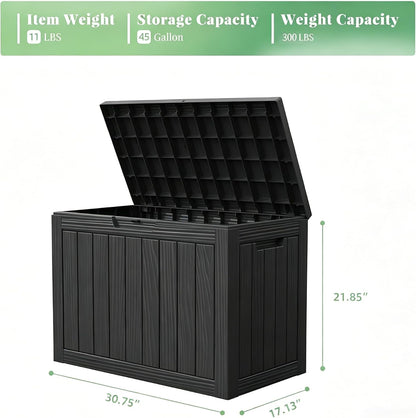 DRATO 180 Gallon Outdoor Storage Box, Large Waterproof Deck Box, Lockable Resin Storage Container with Reinforced Support for Patio Cushions, Garden Tools, UV-Resistant Outdoor Chest（Black，180 Gallon）