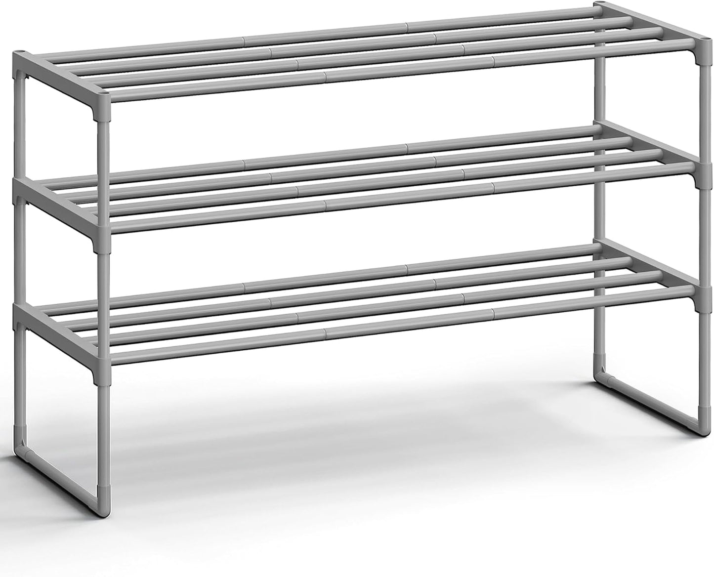 SONGMICS Shoe Rack, 6-Tier Shoe Organizer, Metal Storage Shelf, Upright or Upside Down, for 24-30 Pairs, Stackable, for Entryway, 11.8 x 36.2 x 42.7 Inches, Black ULSA306BH01