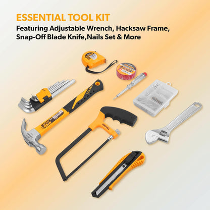 TOLSEN Auto Repair Tool Set Home Mechanic Tool Kit with Toolbox | Portable Complete General Basic Home Tool Kit and Reversible Ratchet Socket Set for Men Women