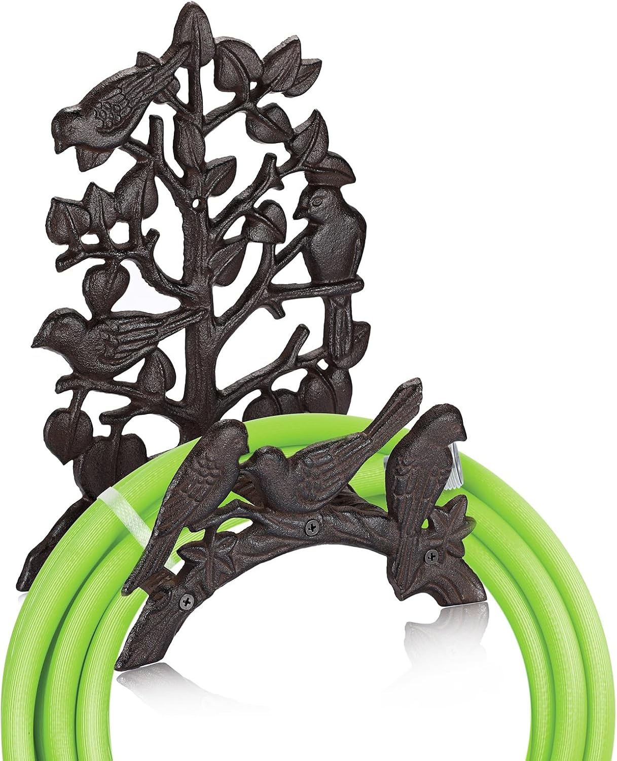 OwnMy Cast Iron Garden Hose Holder Heavy Duty Wall Mount Water Hose Reels Holder, Decorative Water Hose Hanger Garden Hose Storage Organizer Rack for Outdoor Lawn Yard, 10"L x 4.7"W x 6.5"H