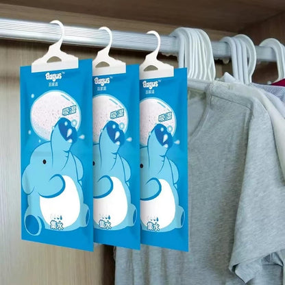 Bagus Hanging Moisture Absorber Bags (8 Pack) - Fragrance-Free Dehumidifier for Closet, Bathroom, RV, Boat & Storage Spaces, Compact Design with 12.5 Oz High-Capacity Absorption