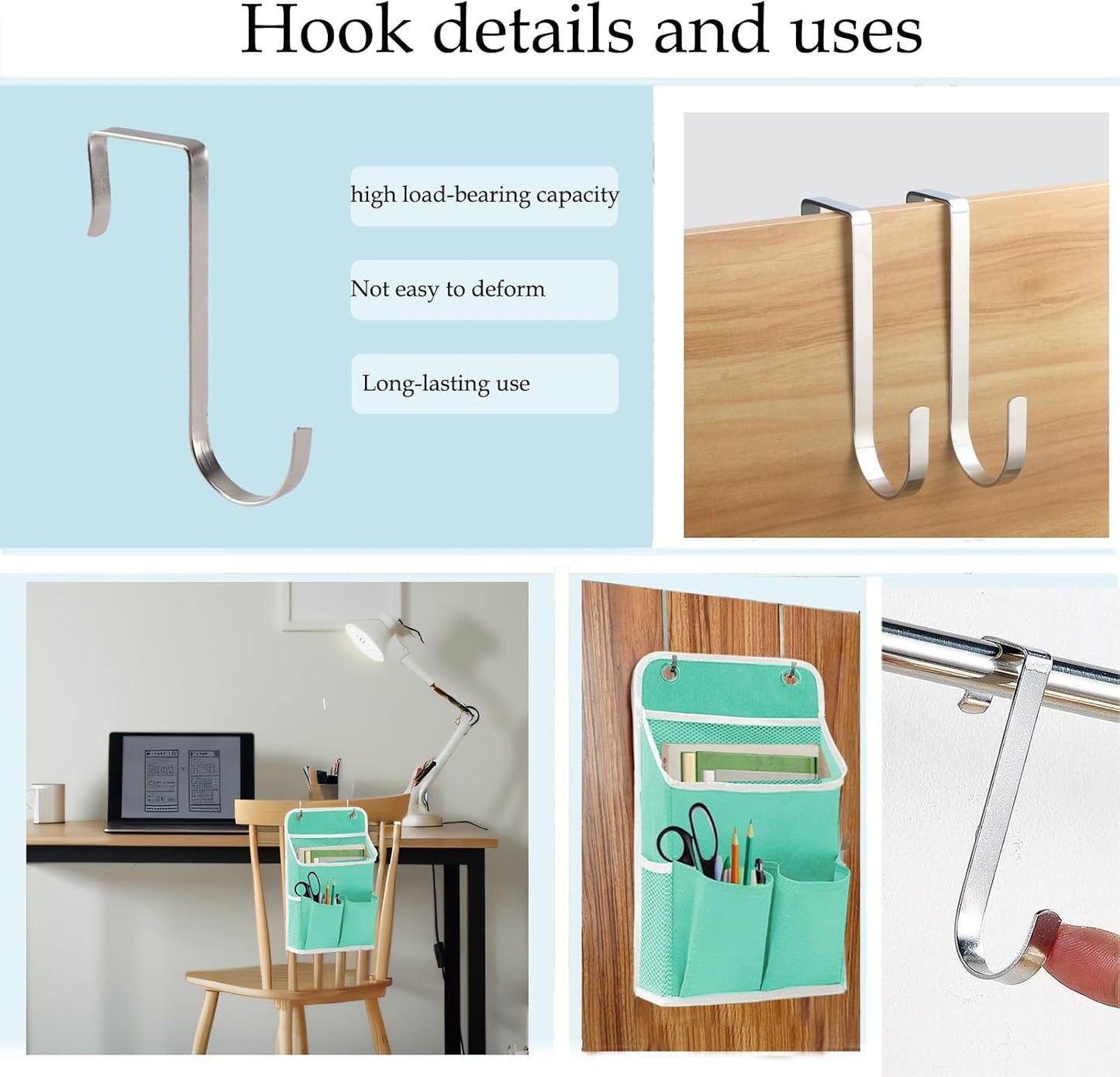 Hanging Basket for Organizing, Wall Organizer with Pockets and Over The Door Organizer，Can for Home, Closet, Office and Camper (1 White)