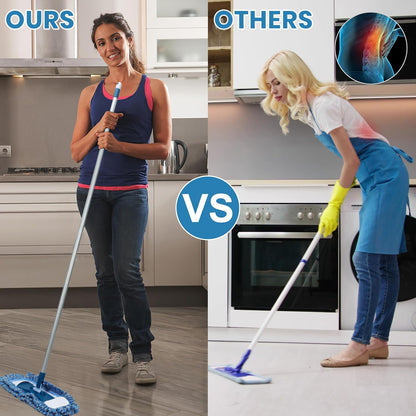 MAVRIZ Dust Mop for Hardwood Floor Washable Wet and Dry Mop with 58" Long Handle, 360° Rotating Microfiber Mop for Wood, Laminate, Tile Floor