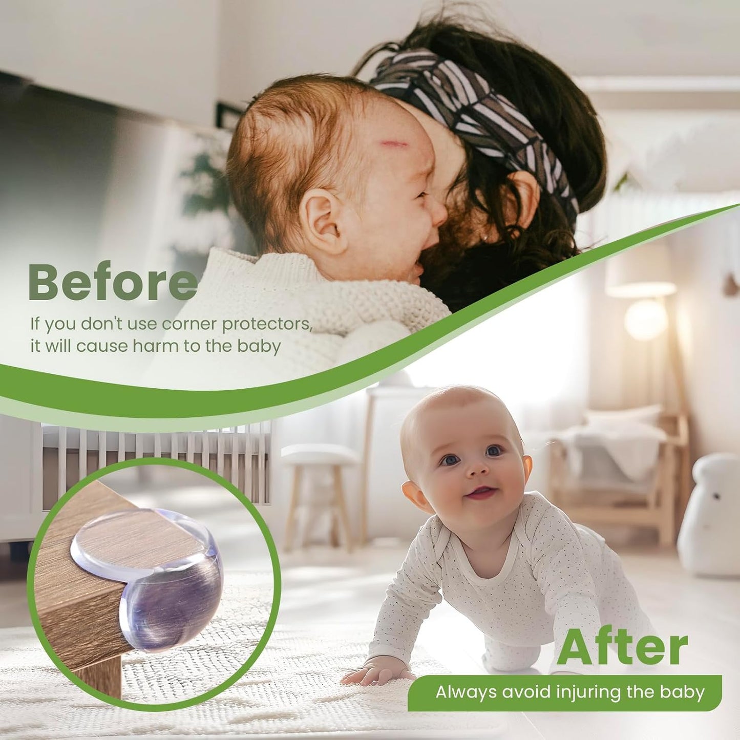 Srnede Corner-Protector Baby Protectors Baby Proof Table Corner Protectors Furniture Baby Guards 16 Pack, Transparent