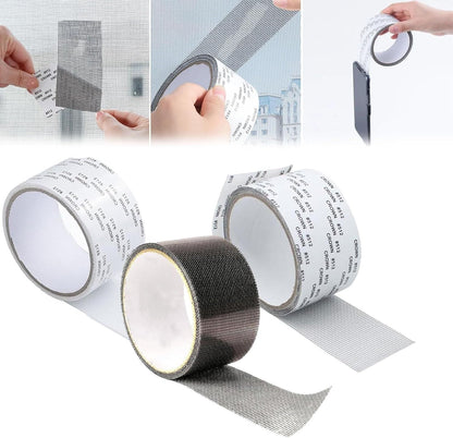 Window Screen Repair Kit Tape for Window Screen and Screen Door Tears Holes, Emboadlie Strong Adhesive Screen Repair Tape, Household Self-Adhesive Screen Window Repair Patch(Gray)