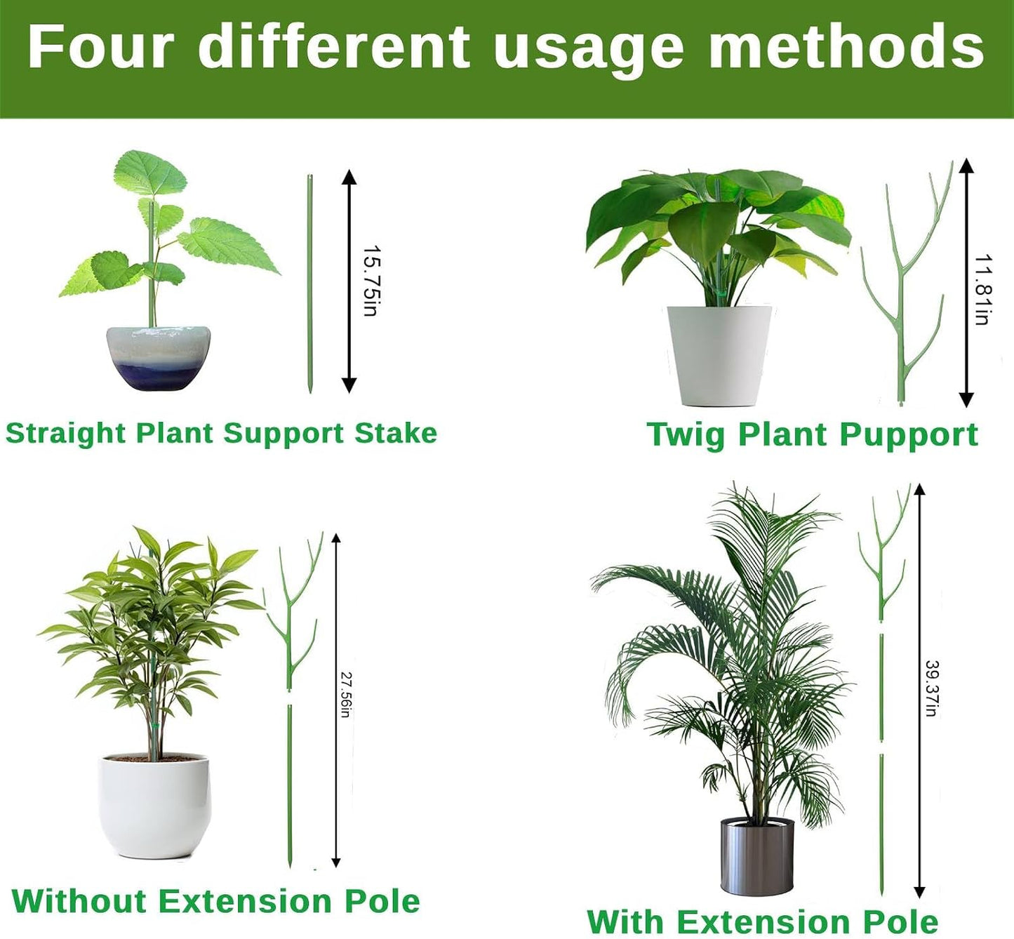 10 Pack Stackable Monstera Plant Support Stakes, Climbing Plants Support Monstera Trellis for Indoor, Alternative to Moss Pole (25inch/10 Pack)