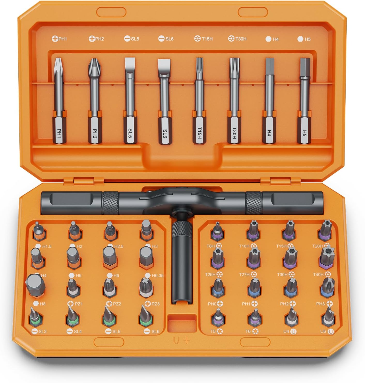 Bomivoi 42 in 1 Magnetic Screwdriver Set, DIY Ratchet Screwdriver Set, Multi Bit Magnetic Drive Set with Detachable Ratchet Handle, Portable Compact Repair Tool Kit for Furniture Computer Bicycle Blue