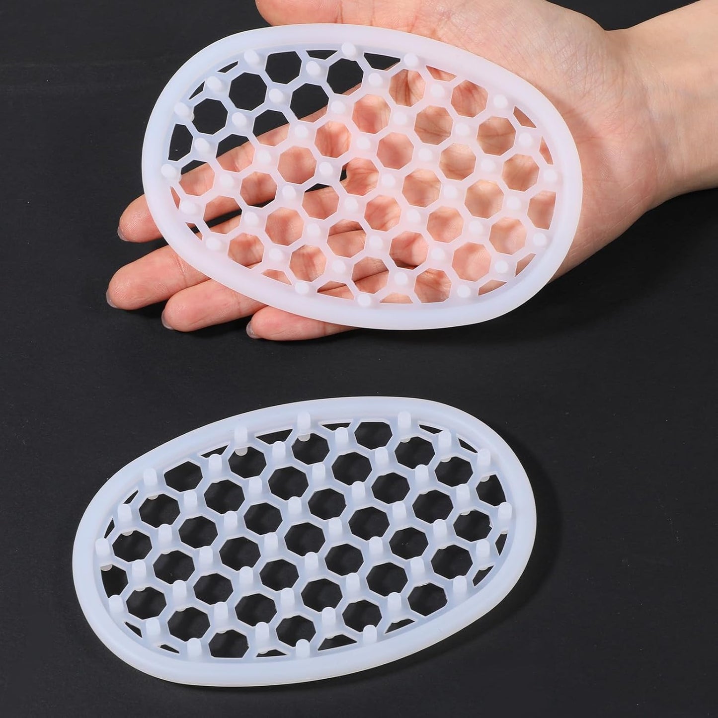 2 Pcs Soap Dish with Drainage Holes, Silicone Soap Holder | Clear Bar Holder Tray, Self Draining Soaps Saver for Shower, Anti-Slip Soaps Container for Bathroom, Shower, Kitchen