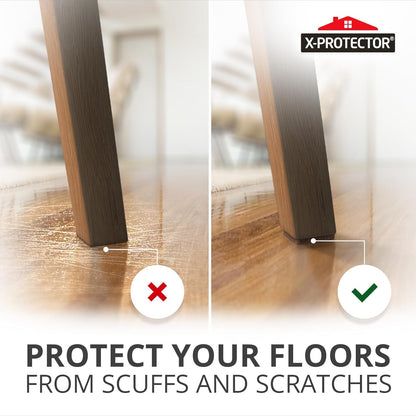 X-Protector Premium Felt Furniture Pads - 20 PCS 6 x 1/2" - Black Rectangular Pads with Tenacious Adhesive - Protects Hardwood, Laminate & Tile Floors