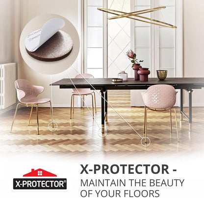 X-Protector Premium Felt Furniture Pads - 20 PCS 6 x 1/2" - Black Rectangular Pads with Tenacious Adhesive - Protects Hardwood, Laminate & Tile Floors
