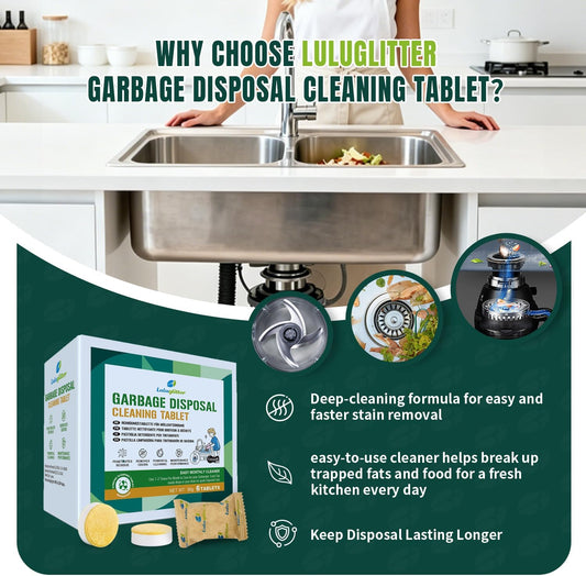 Garbage Disposal Cleaner Deodorizer Tablets 24 Pack Sink Freshener Kitchen | Deep foaming clean, Fresh scent, All disposal compatible,Effortless maintenance