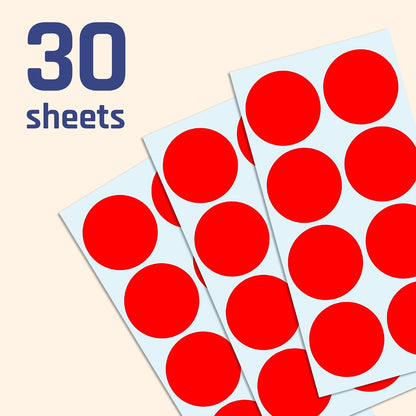 2" Round Large Colored Moving Stickers Labels - 10 Colors, Pack of 240