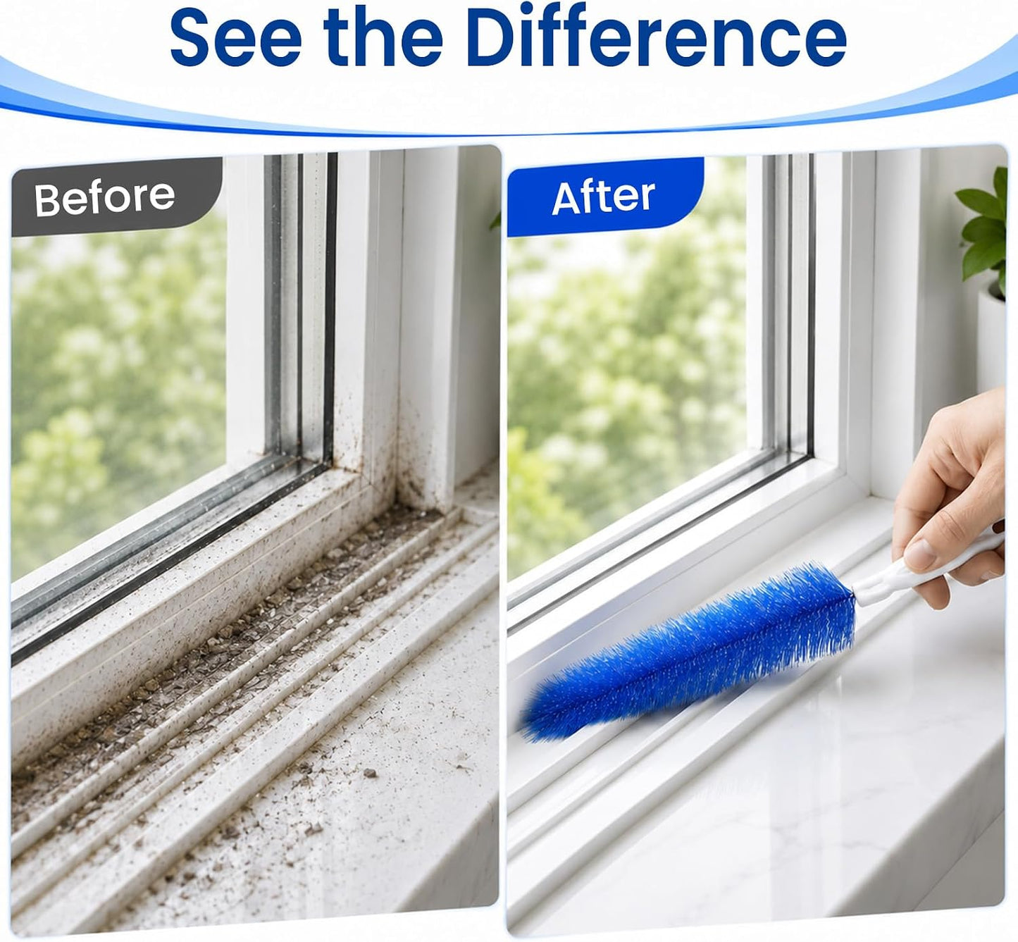 Fan Cleaning Brush, Bendable Dust Remover for AC Vent Grilles, Window Tracks, Keyboards and Narrow Spaces (1)
