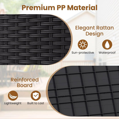 Tangkula 25 Gallon Waterproof Outdoor Storage Box with Lockable Lid | PP Resin, Wicker Patterned, Indoor Outdoor Use, Portable, Versatility, for Deck, Pool, Patio Cushions, Garden Tools