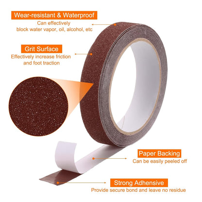 HARFINGTON Anti Slip Traction Tape 2" x 16.4ft Waterproof Non-Slip Grip Tape High Friction Weather Resistant Non Skid Stair Treads Tape for Indoor Outdoor Stair Steps, White