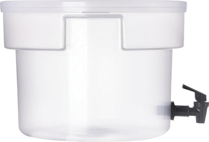 Carlisle FoodService Products Round Beverage Dispenser, Durable Drink Dispenser with Spigot and Sturdy Base for Catering, Events, and Parties, Plastic, 5 Gallons, Black