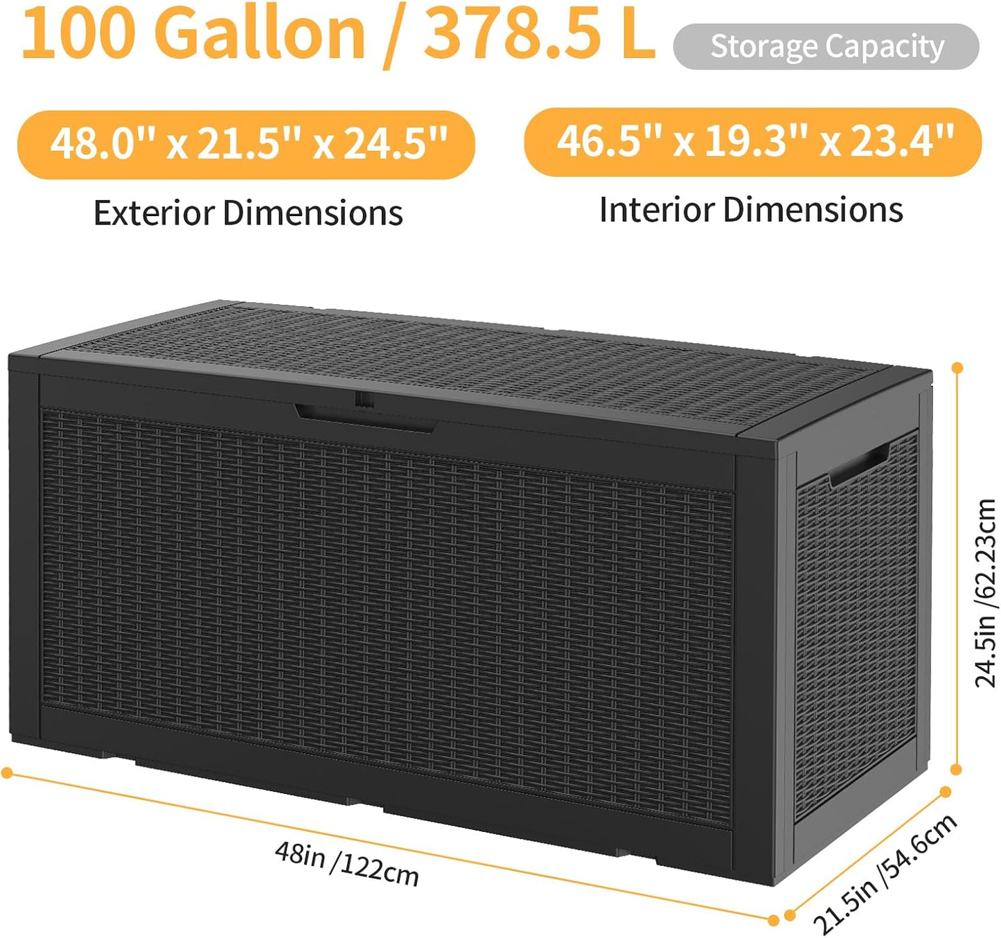 50Gal Outdoor Storage Box Anti-Theft Delivery Box Lockable Deck Box | Heavy-duty UV & weatherproof resin for secure parcel drop, patio cushion storage, garden tools & porch package organization