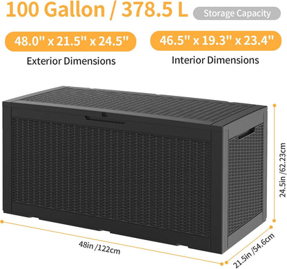 50Gal Outdoor Storage Box Anti-Theft Delivery Box Lockable Deck Box | Heavy-duty UV & weatherproof resin for secure parcel drop, patio cushion storage, garden tools & porch package organization