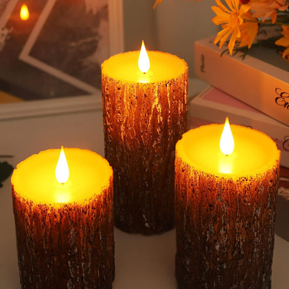 Enpornk Flameless Candles, Flickering Moving Flame LED Candles Set of 5 (Size: D: 3" x H: 4"/4"/4"/6"/6") Pillar Realistic Real Wax Battery Operated Candles with Remote Control 2 4 6 8 Hours Timer
