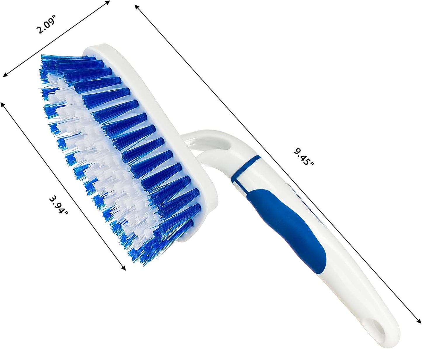 2-Pack Scrub Brush for Cleaning with Long Handle,Medium Firm Brush Bathroom Cleaning Supplies and Bathtub Cleaner and Shower Cleaning Brush,Multi-Scene Use for Kitchen or Carpet Brush,White&Green