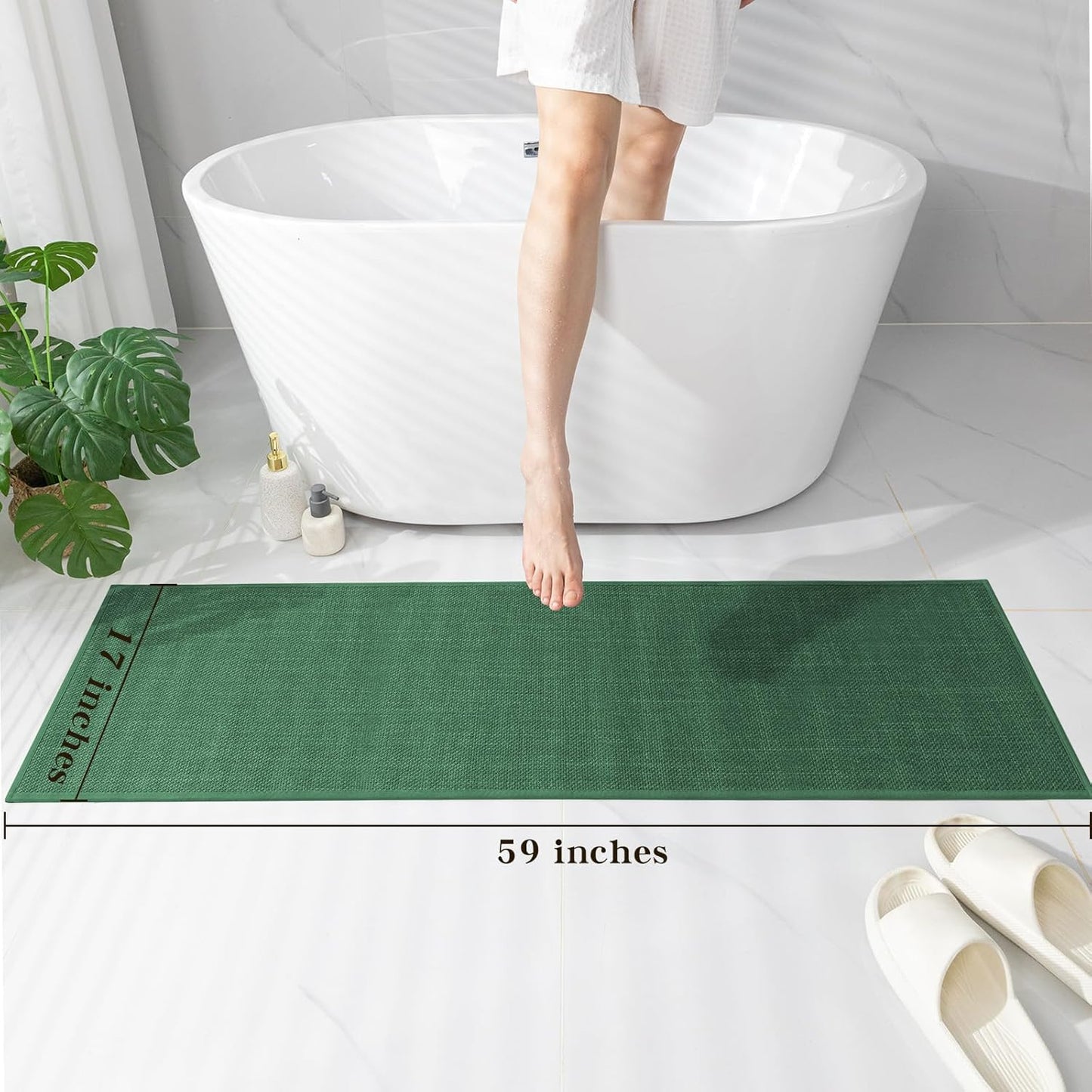 chakme Bathroom Rugs Mat 24x17, Ultra Thin Non Slip Bath Mat Small Quick Dry Absorbent Bath Mat for Bathroom Floor, (Dark Beige, 24"x17")