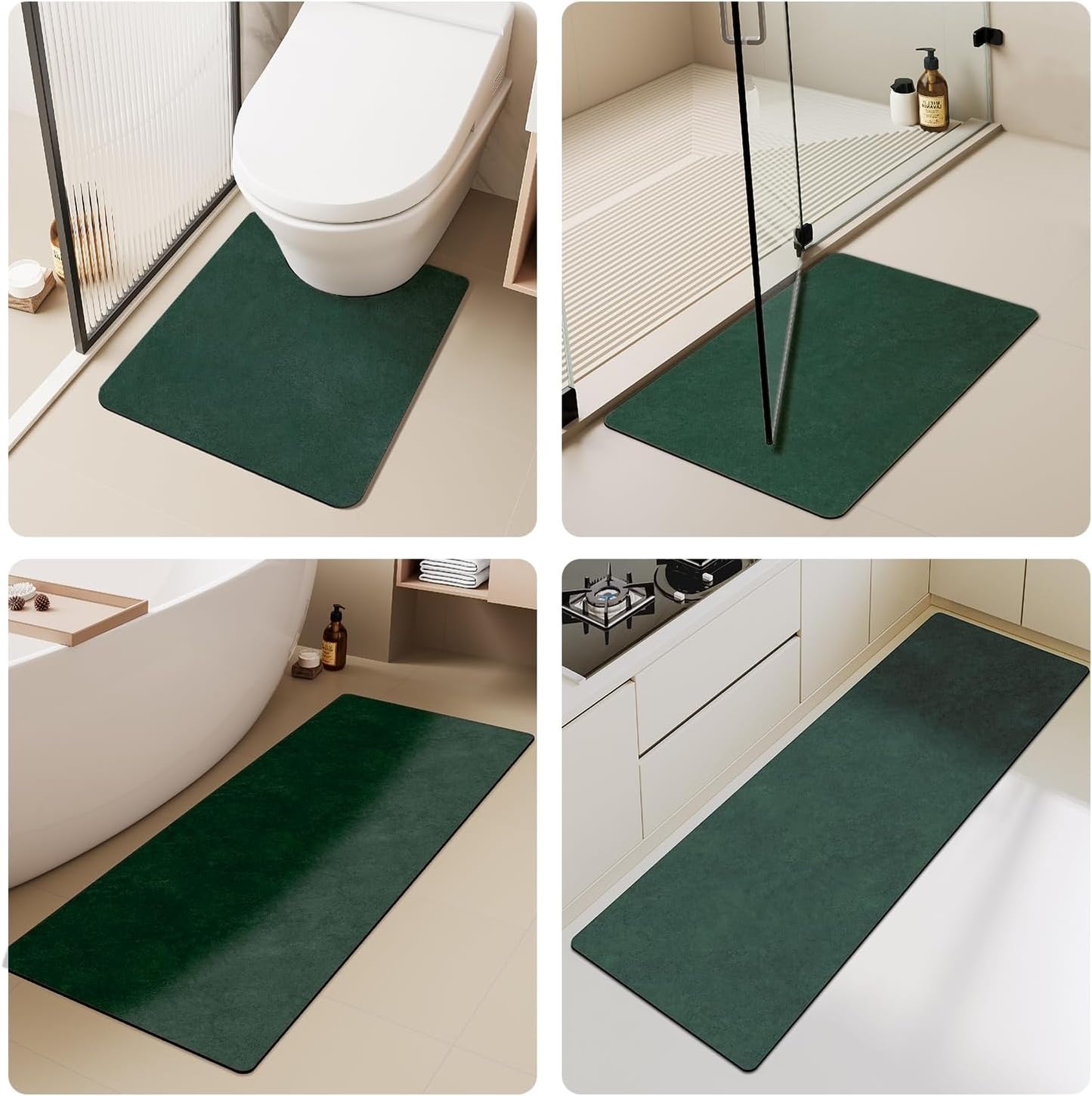 TYUU Bath Mat, Bathroom Rugs Non Slip Washable Thin Absorbent Quick Dry Bath Mat Fits Under Door Bathroom Floor Mat Perfect for Bath, Shower, or Sink 16"x24" Dark Grey