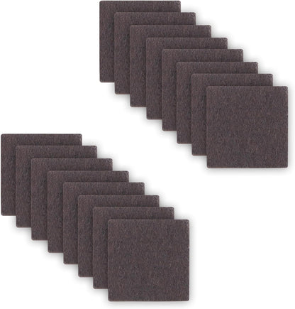 1.5inch Square Felt Furniture Pads, 16Pcs Self Adhesive Cuttable Felt Furniture Leg Pads Floor Protectors Furniture Sliders for Hardwoods Floors, Brown