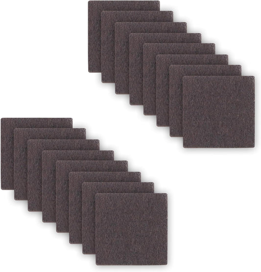 1.5inch Square Felt Furniture Pads, 16Pcs Self Adhesive Cuttable Felt Furniture Leg Pads Floor Protectors Furniture Sliders for Hardwoods Floors, Brown