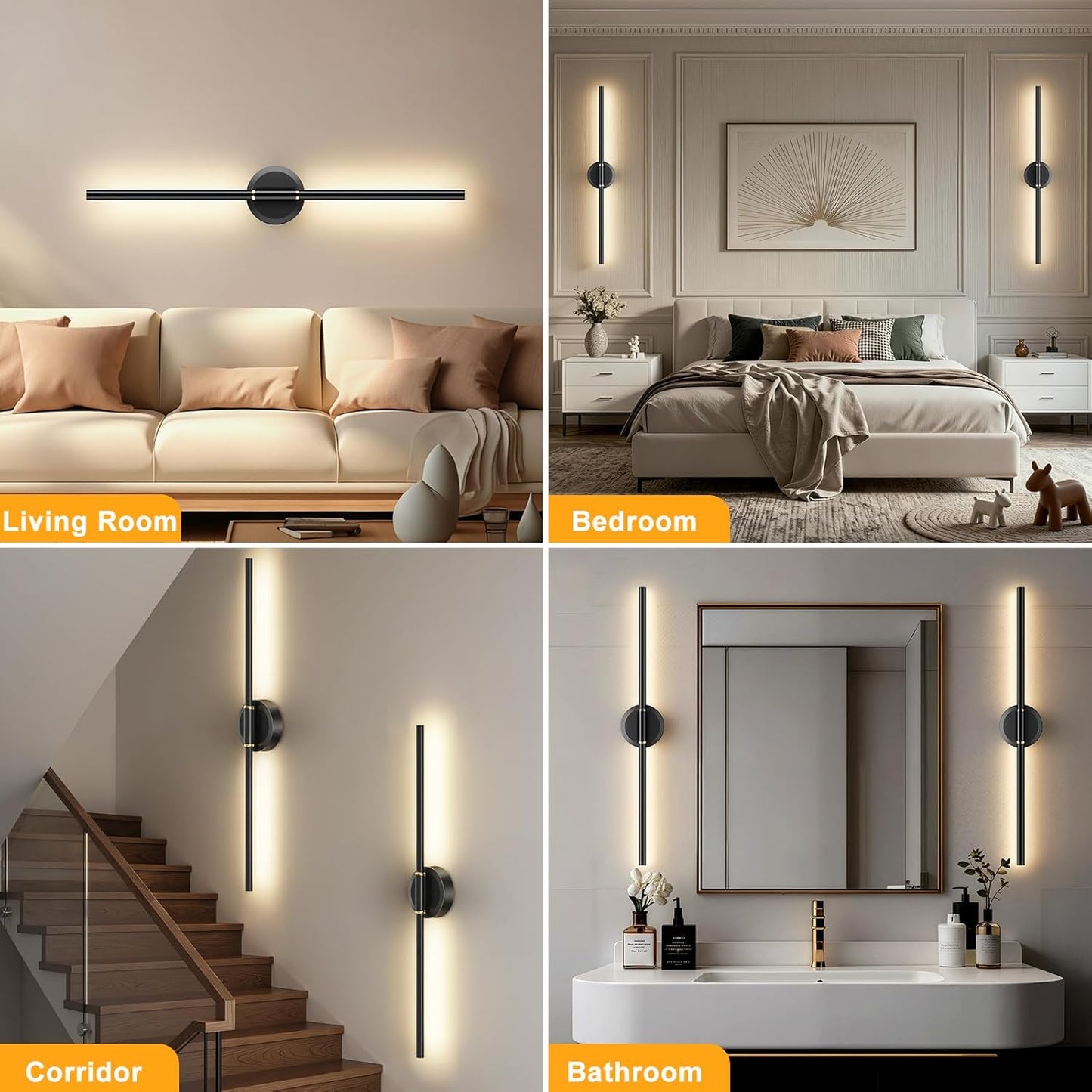 Battery Operated Wall Sconces Set of 2, Dimmable 6000mAh Rechargeable Wall Lights, LED Wall Lamp with Remote Control