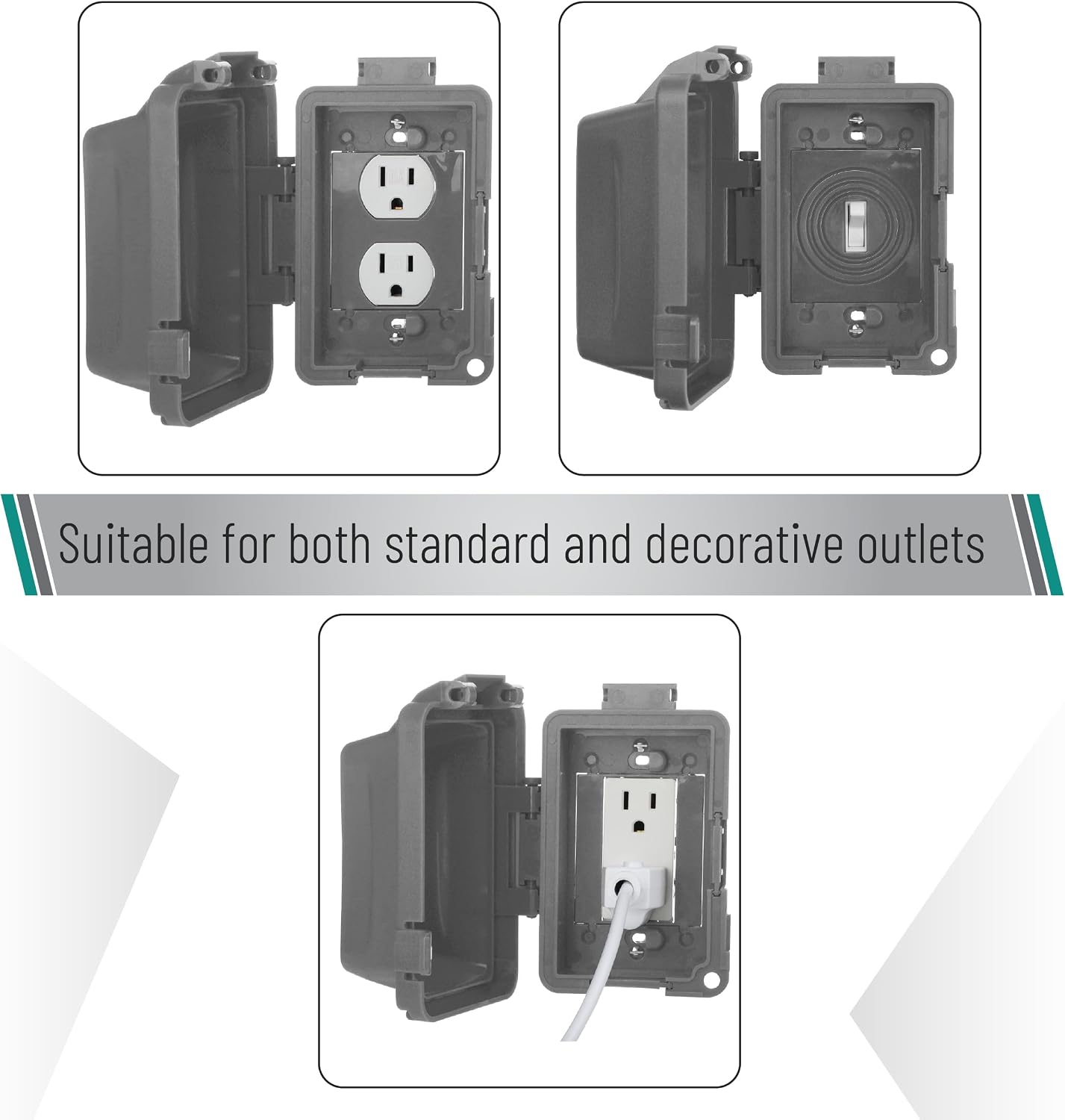 Bates- Weatherproof Electrical Outlet Cover, 1-Gang Outdoor Plug Cover | For Protection Against Rain Dust & Outdoor Use