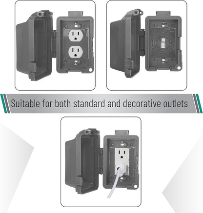 Bates- Weatherproof Electrical Outlet Cover, 1-Gang Outdoor Plug Cover | For Protection Against Rain Dust & Outdoor Use