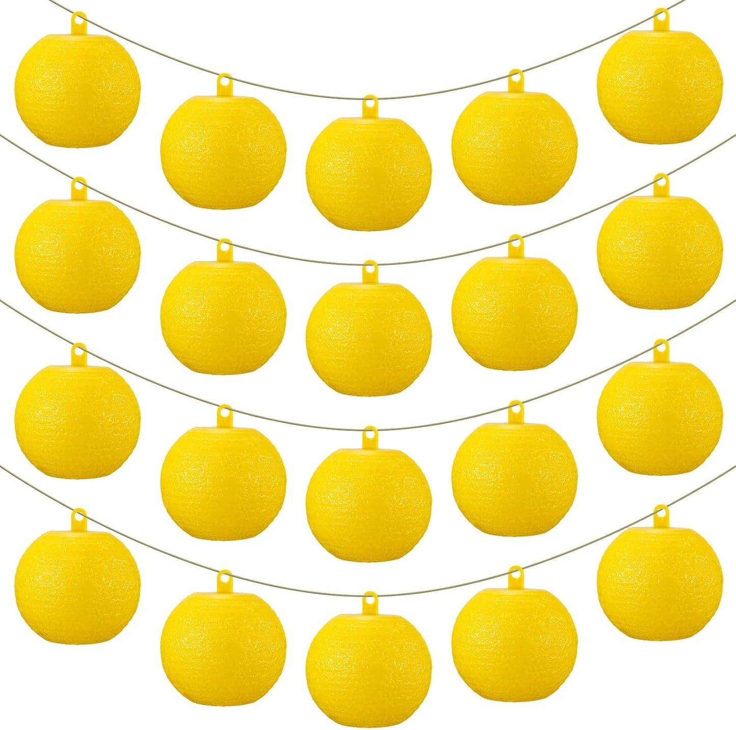 Qualirey 10 Pcs Sticky Fruit Fly Trap Ball Adhesive Fly Catching Ball Sticky Glue Fly Gnat Wasp Hornet Mosquito Bugs Flying Insects Trap Ball Traps (Yellow)