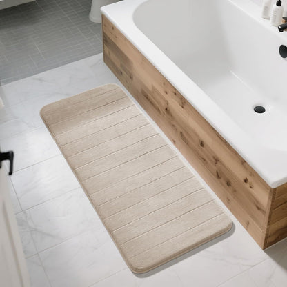 Yimobra Memory Foam Bath Mat, Super Soft Absorbent Bathroom Rug Non Slip, Quick Dry, Machine Washable Floor Carpet for Tub Shower, Home Decor Accessories, 24x17, Grey