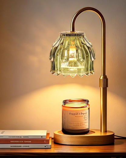Homelist Candle Warmer Lamp with Timer Dimmer, Electric Wax Melter Warmer | Flower Adjustable Height Candle Warmer with 2 GU10 Bulbs for Women/Sister/Mom, Gifts for Birthday/Mother Day, Home Decor