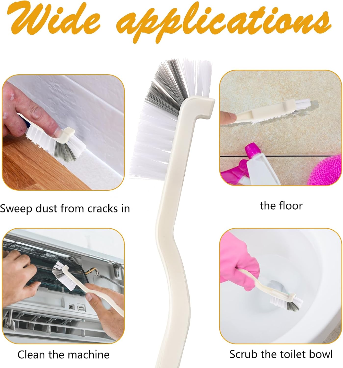 2 Pieces Scrub Brushes for Cleaning, Kitchen Scrub Brush Dish Brush Right Angle Cleaning Brush with Stiff Bristle for Sink Household Dish Pot Pan Dishwasher Edge Corners Cleaning