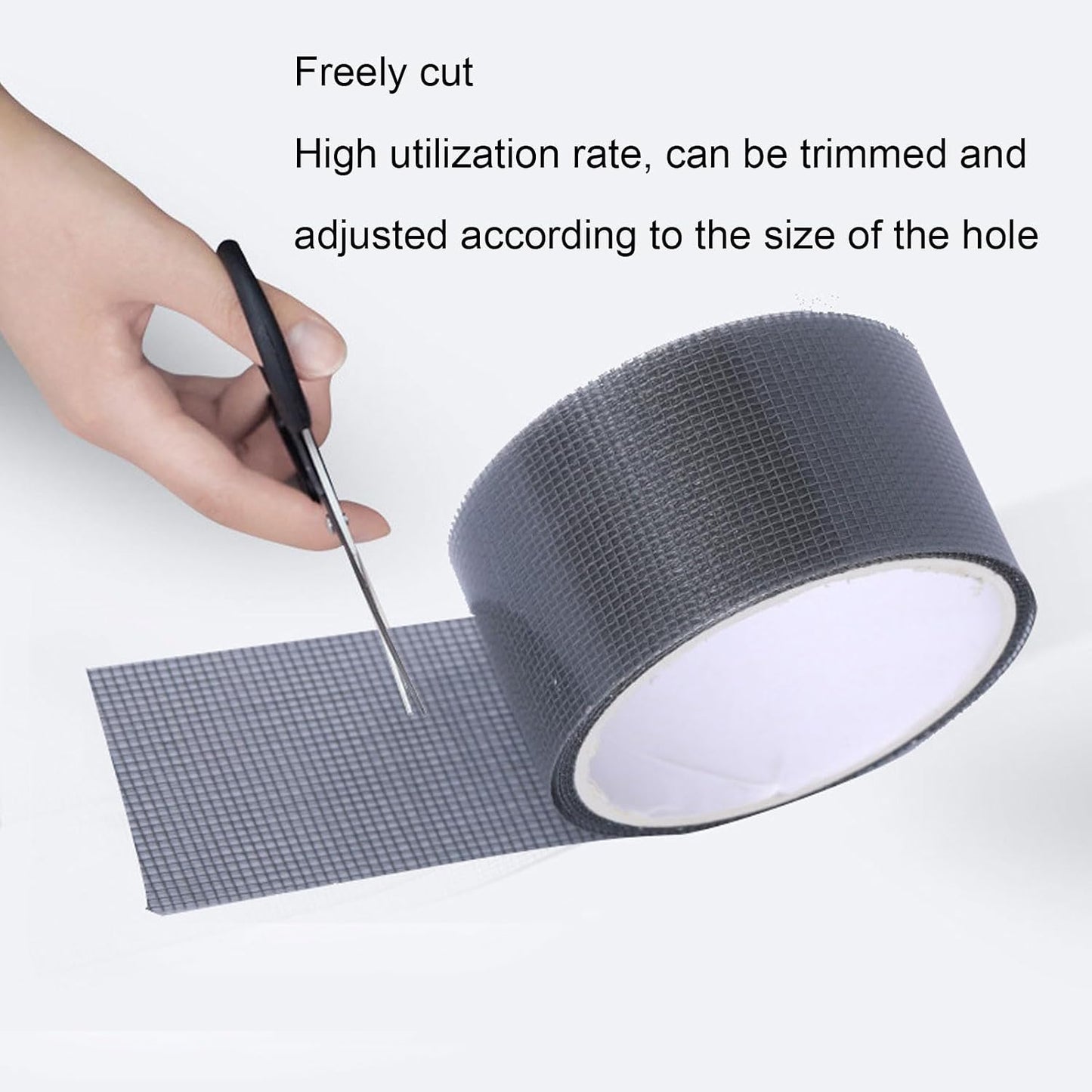 Window Screen Repair Tape, 80mmx9.15m Heavy Duty Screen Repair Kit Transparent Self Adhesive Mesh Screen Repair Patch for Window Screen and Screen Door Tears Holes (Gray)
