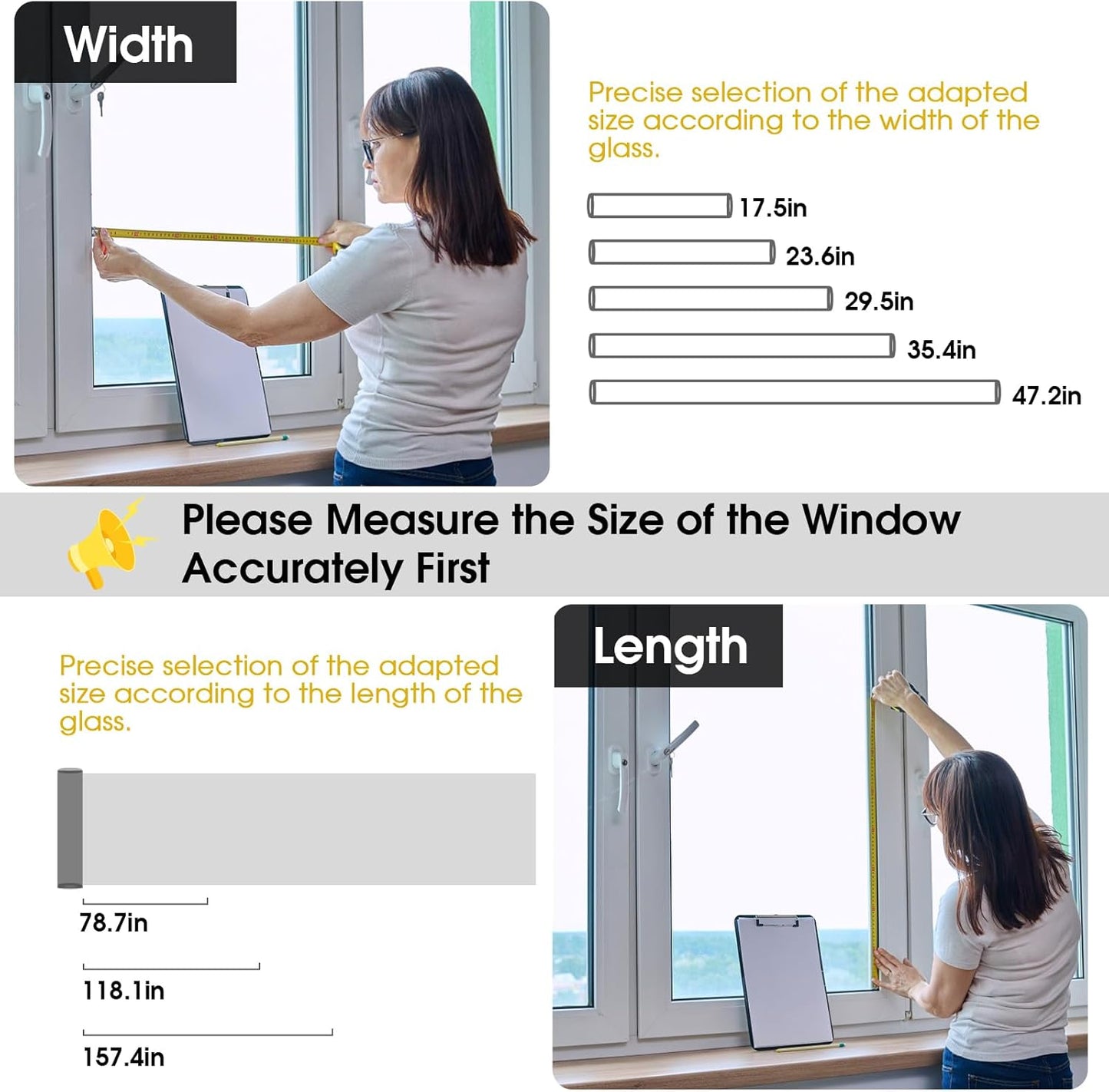 Privacy Window Film Day & Night, Static Cling Frosted Glass Window Film, 99% UV Blocking, No Glue Removable Window Covering for Bathroom Bedroom Kitchen Office (17.5 x 78.7 in)