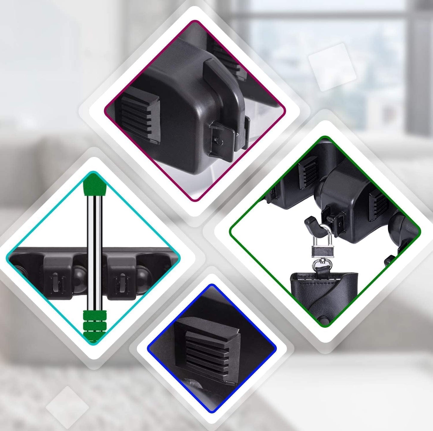 HYRIXDIRECT Broom Hanger Wall Mount, Broom and Mop Organizer Wall Hanging for Garage and Laundry Room