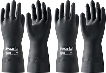 PACIFIC PPE Heavy Duty Latex Chemical Gloves, Strong Acid Resistance Rubber Gloves, Against Alkali and Oil, 22", 1 Pair