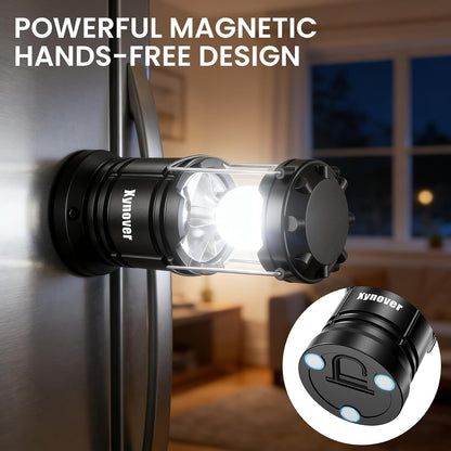 4-Pack Solar Camping Lanterns,Rechargeable LED with USB/Solar/AA Battery,Magnetic Base,Hanging Hook,Collapsible, Waterproof for Emergency, Hiking,Hurricane,Campsites,Lanterns for Power Outages