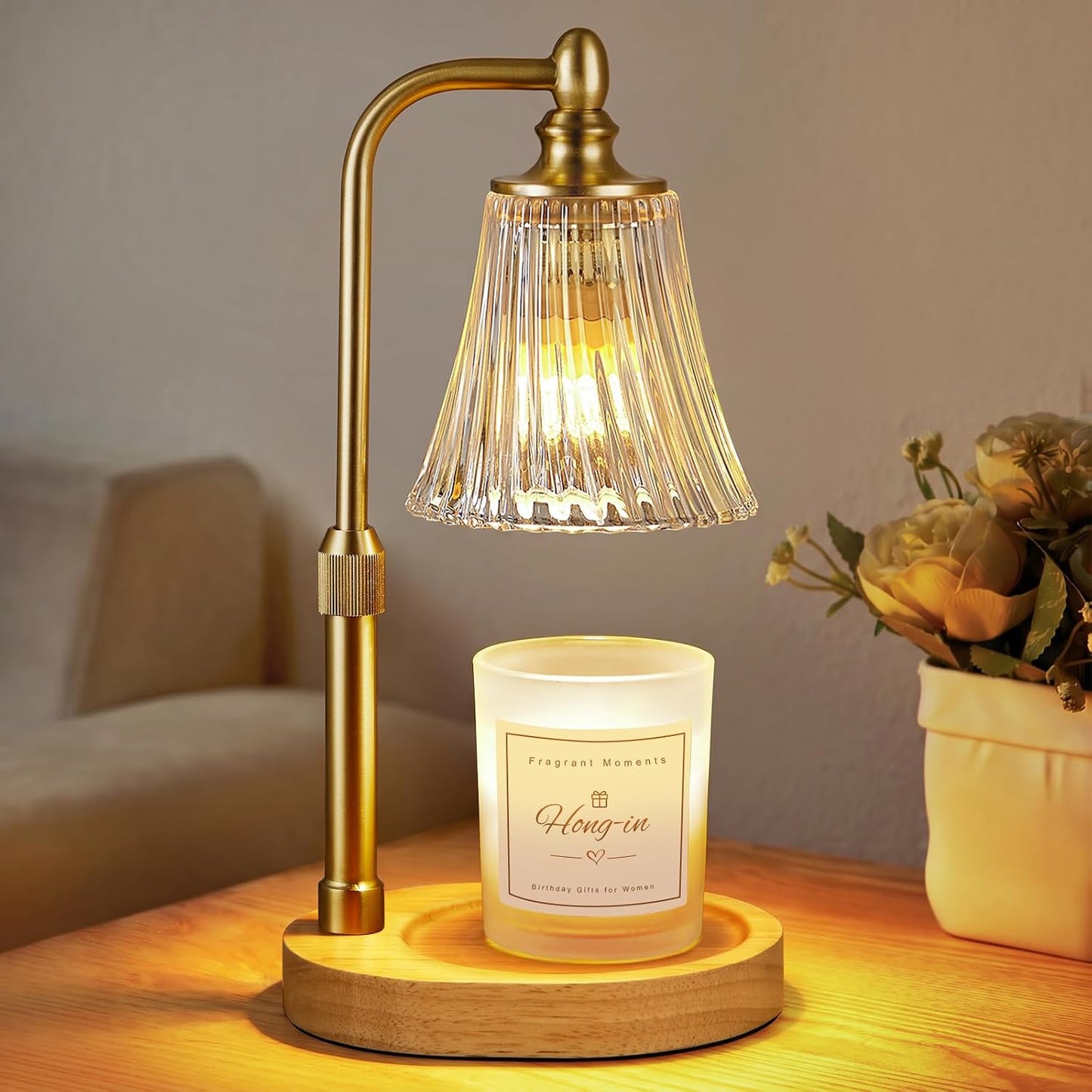 Candle Warmer Lamp with Timer Dimmable,Birthday Gifts for Women Mom Sister,Adjustable Height Wax Melt Warmer for Jar Candles,House Warming Gifts New Home,Ideal for Office,Dorm,Bedroom Home Decor