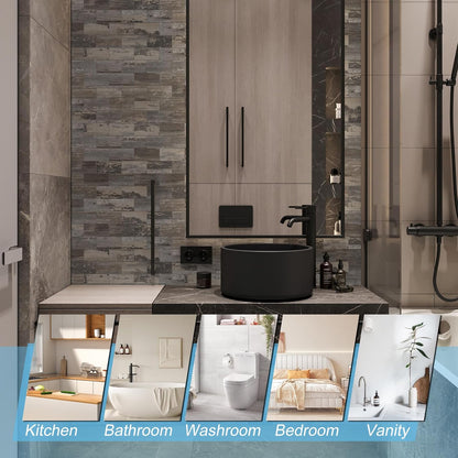 100-Piece Faux Stone Peel and Stick Backsplash Tile, Waterproof Thick PVC Stick On Subway Wall Tile for Kitchen Bathroom Laundry Room Fireplace - 3" x 6", Tan Wood